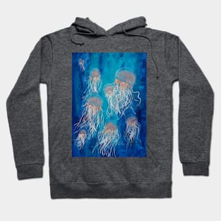 Jellyfish Swarm - original painting Hoodie